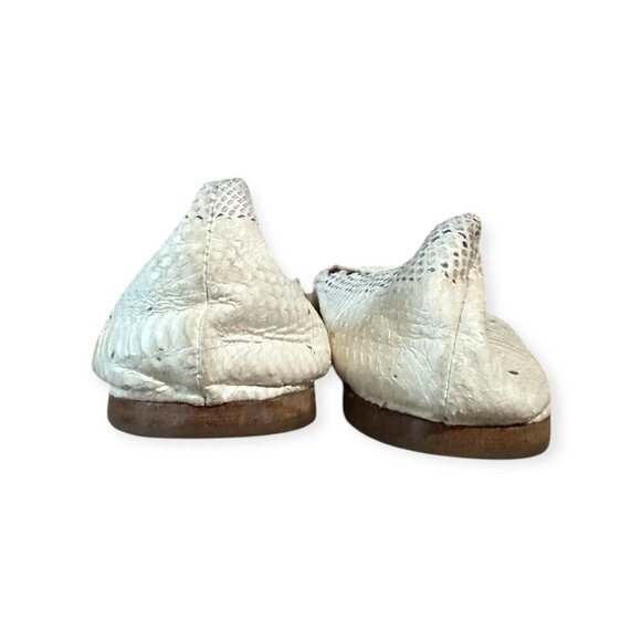 Chloe Lauren Ballet Ballerina Flats, in white snake, Scalloped edge, Size 39 - Picture 6 of 11
